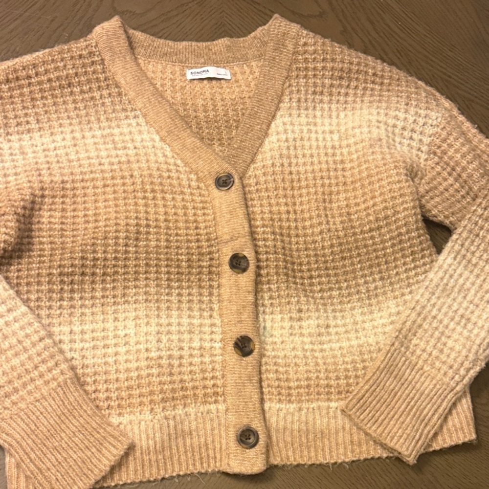 Sonoma Women's Beige Cardigan Sweater